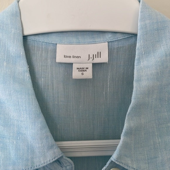 J Jill- blue long linen shirt- small - Picture 5 of 9